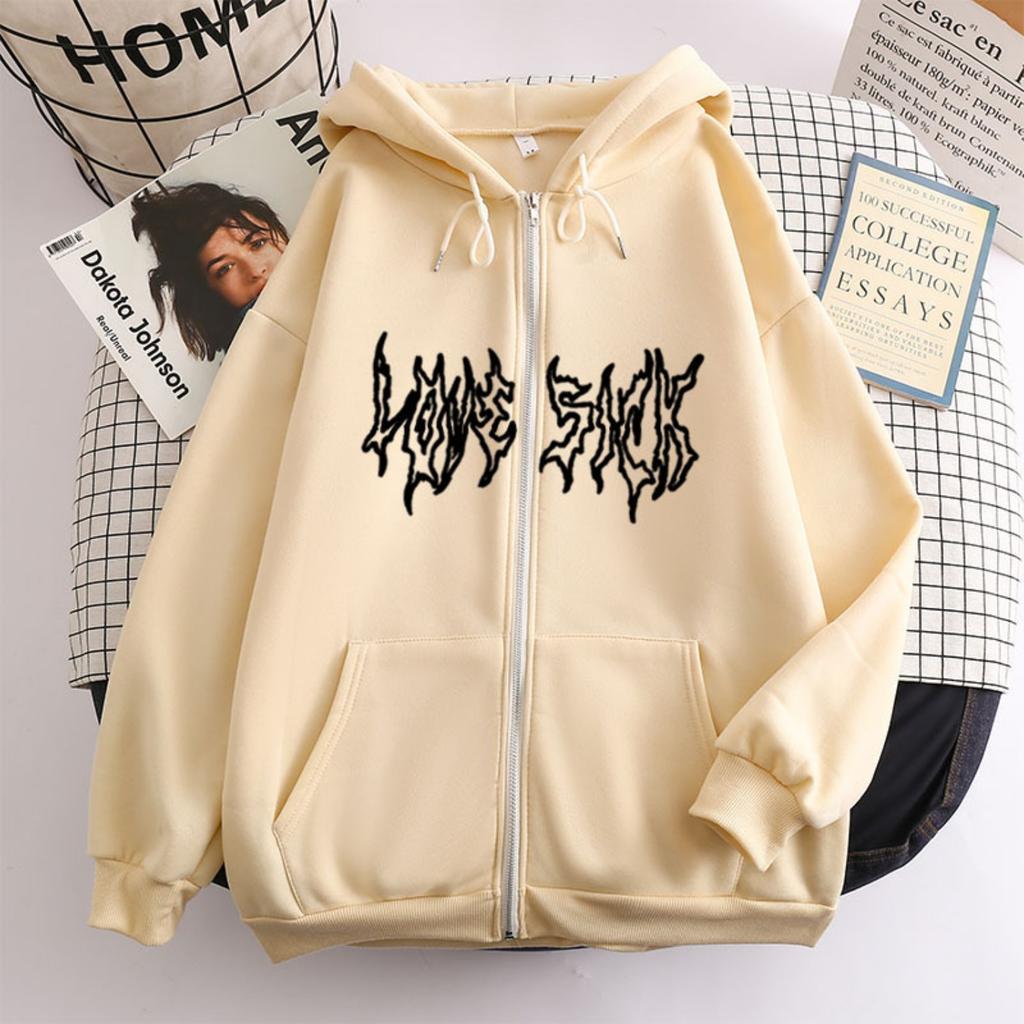 Women's Hooded Zip Up Loose Fit Long Sleeve Printed Butterfly Casual Cardigan Sweatshirt Jacket