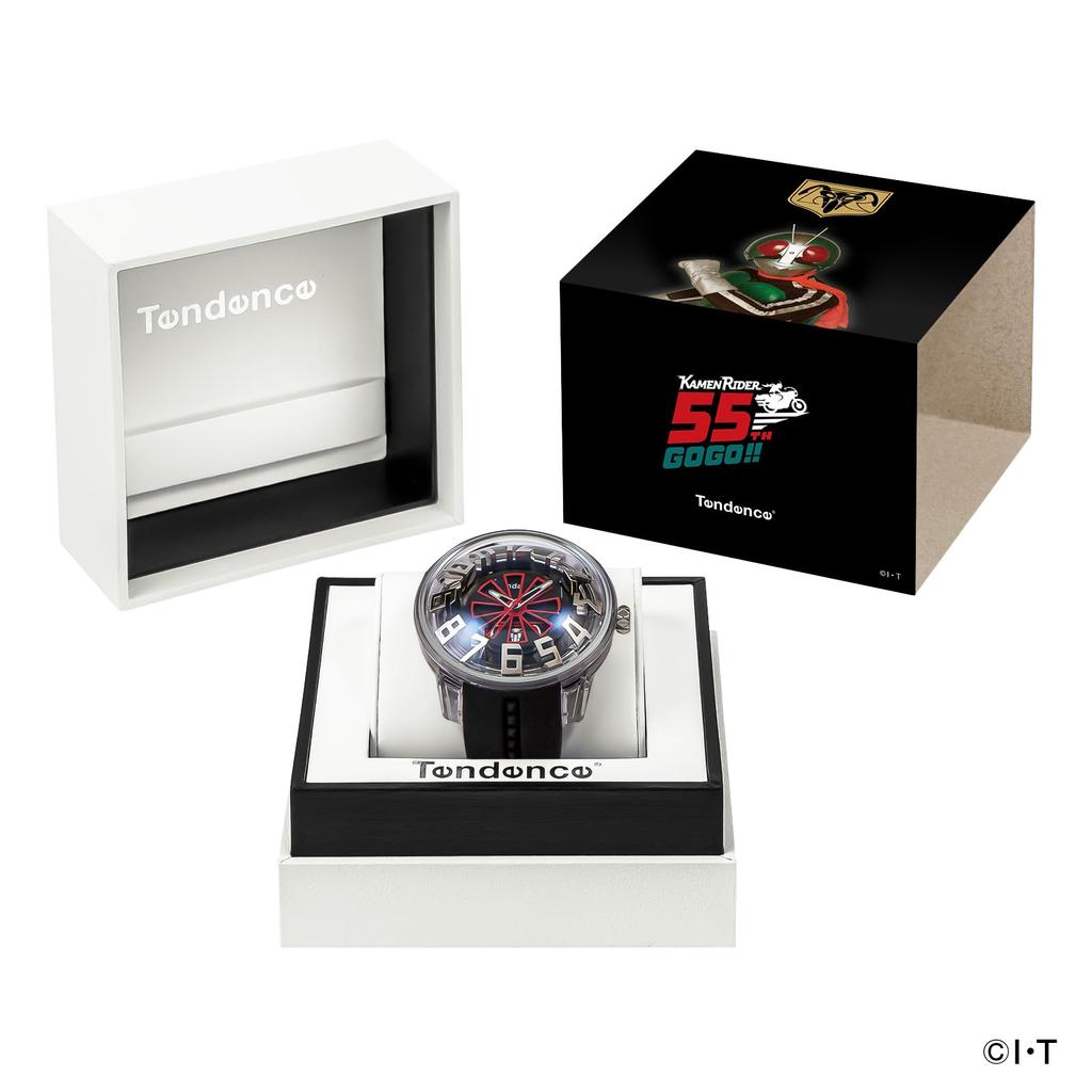 Kamen Rider 1 Collaboration 5 ATM Water Mineral Black [TENDENCE] Watch, Quartz, Resistant, Glass, Dial, TY023019, Men's [Authentic]