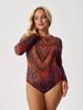 Mesh Sun-protective One-piece Swimsuit, Long-sleeved Sun-protective Swimwear