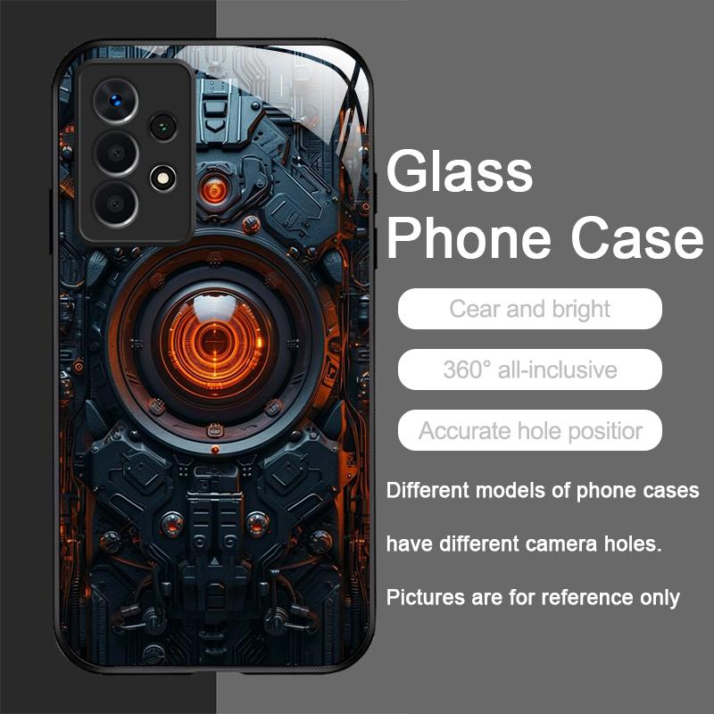 Creative Mechanical Circuit Board Pattern Glass Phone Case for Samsung Galaxy S25 Ultra S24 S23 Plus S22 S21 S20 FE A56 5G Cover