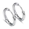 Silver/Black/Gold Color 1 Pair Unisex Titanium Steel Earrings Buckle Round Circle Hoop Earrings