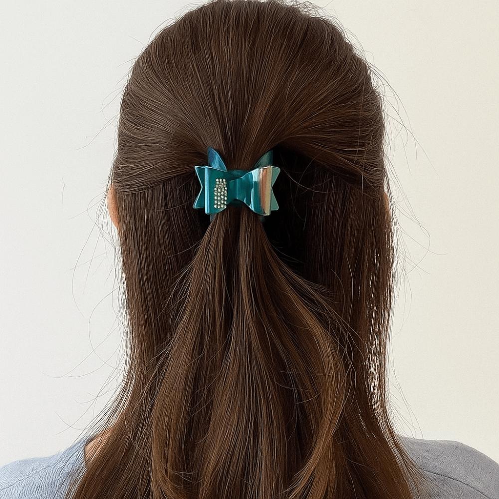 Korean Style Acetate Shark Clip Elegant Small Hair Clip Sweet Bowknot Hair Claw  Girls