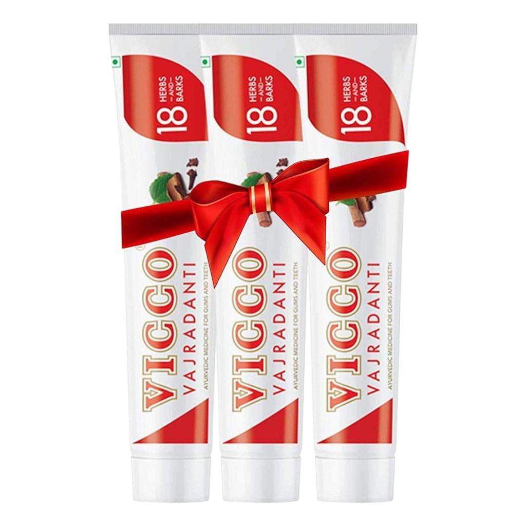 Vicco Vajradanti Ayurvedic Toothpaste 150g Pack of 3 for Healthy Gums and Fresh Breath