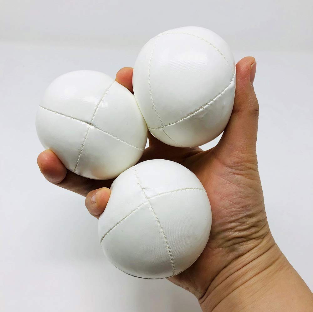 Infinity Beanbag Juggling Balls [Pro Joe] 60mm 85g JUGGLE 4 FUN (White, Set of 5)