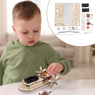 1 Σετ DIY Μοντέλο Σκάφους Τηλεχειρισμού Κιτ Χειροποίητο Ξύλινο Παζλ RC