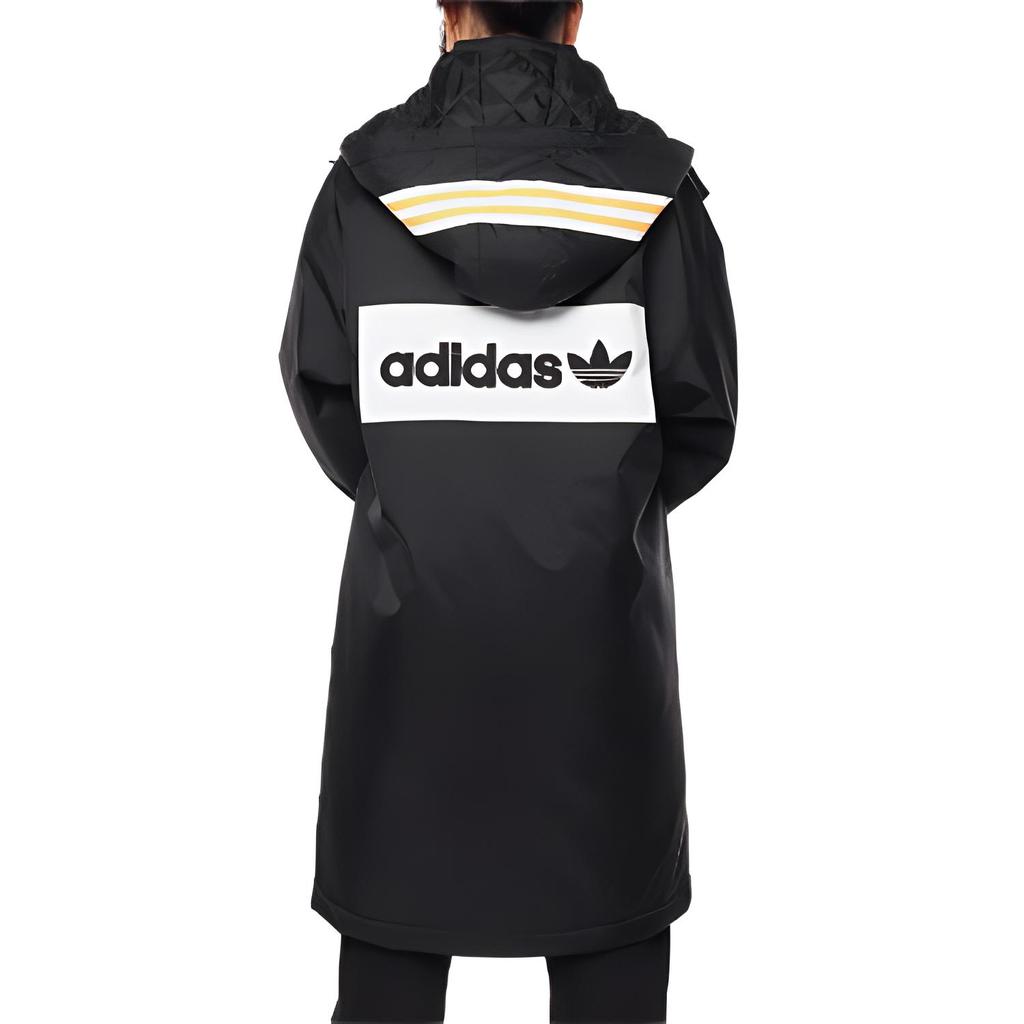 adidas Originals Felpa con Cappuccio Calda in Cotone con Lettere Logo Rimovibili Giacca Donna Nero DH4567