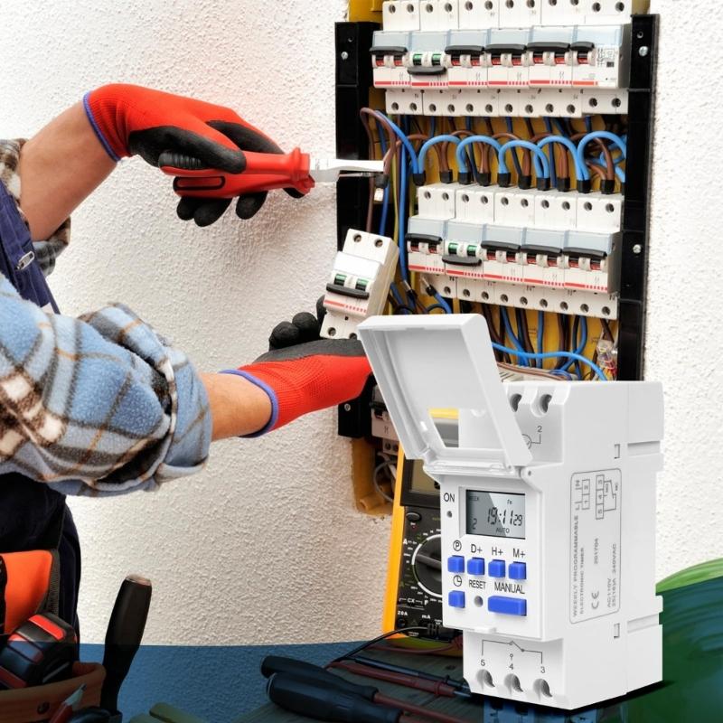 Digital LCD Weekly Programmable Digital Timer Switches 16 ON and OFF Timer Time Control Switches for Controlling Street Lamp