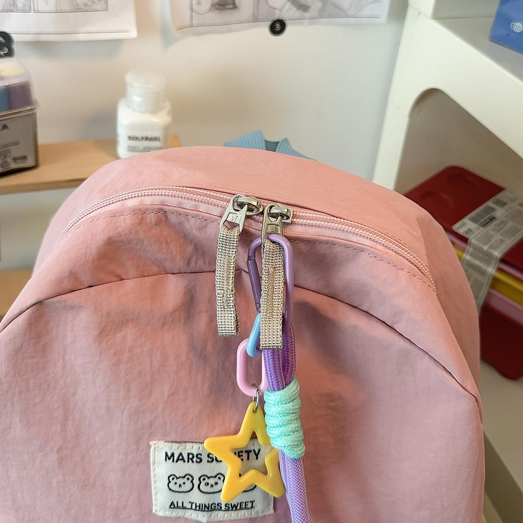 Schoolbag Ice Mist Valley Color Matching Soft School Bag College Student Mori Healing Sense Outdoor Travel Campus Camping Backpack
