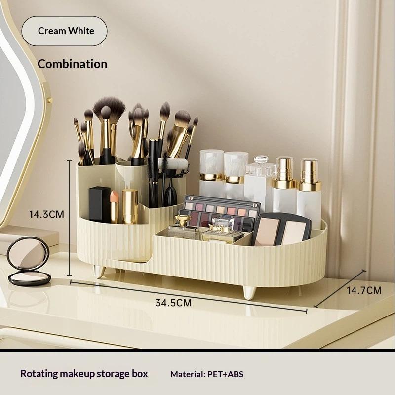 Cosmetic Storage Rack Desktop Makeup Organizer Makeup Brush Holder With Rotating Base For Makeup Brush Lipstick Storage Case