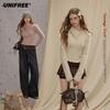 Faux Mink Asymmetrical Ruffle Knit Top