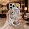 Full Rhinestone Ragdoll Cat Paw Star Wavy Edge Phone Case For iPhone 17 16 15 14 13 12 11 8 7 Plus Pro Max Bling Pet Cover