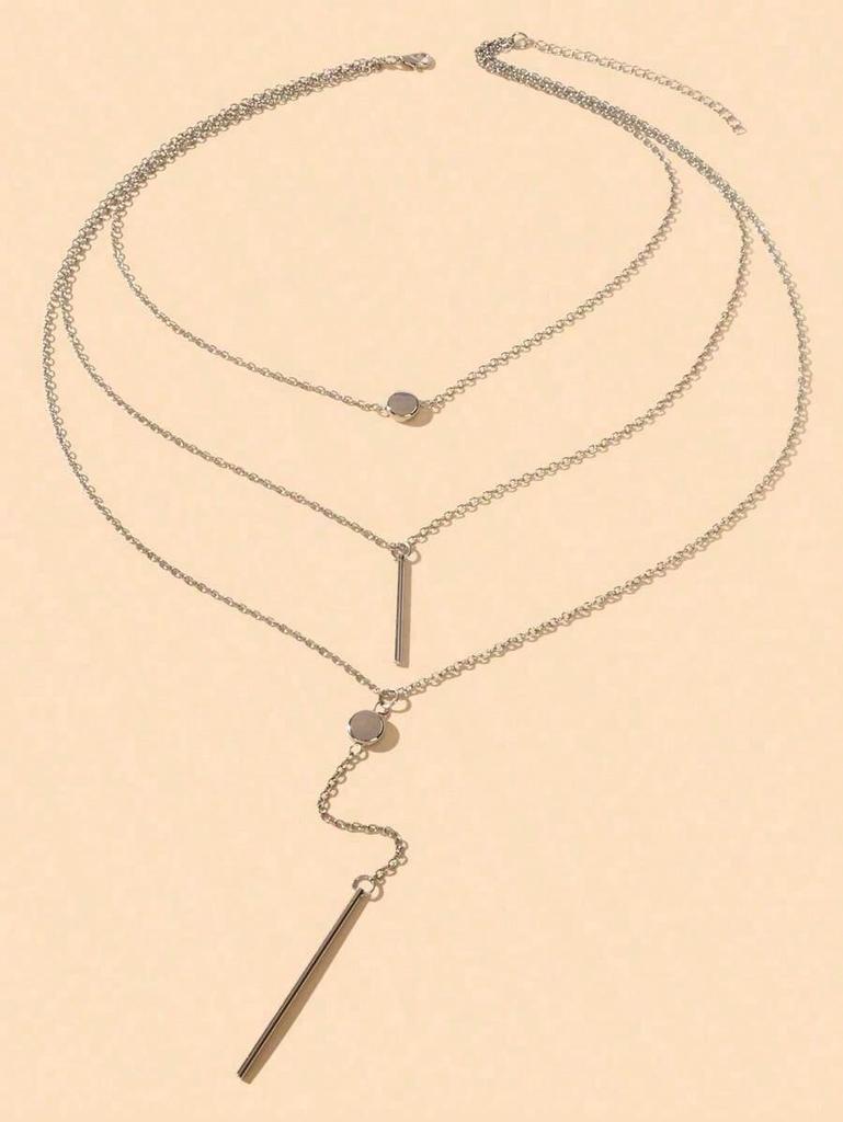 1pc Fashionable Multi-Layer Chains Long Necklace