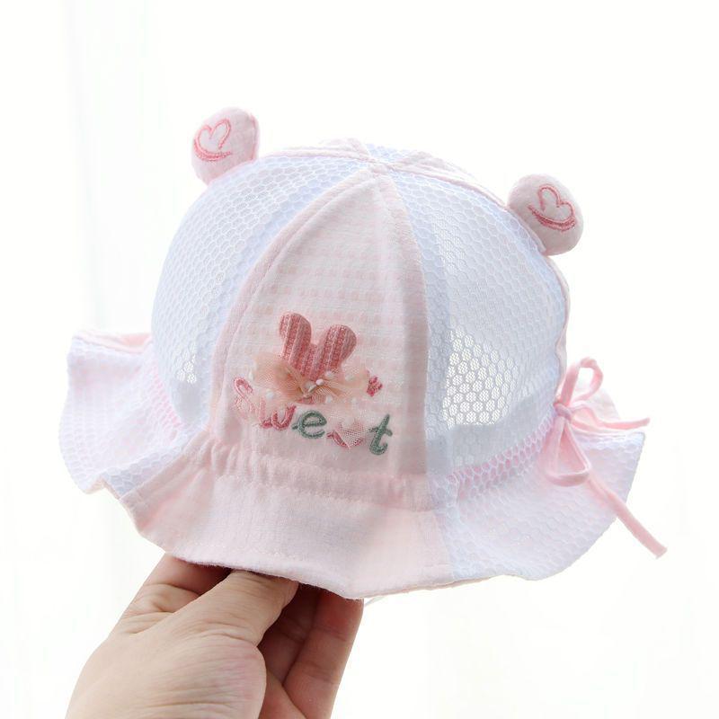 Infant Toddler Mesh Sun Protection Hat - Summer Baby Girl Bucket Hat for Spring & Autumn