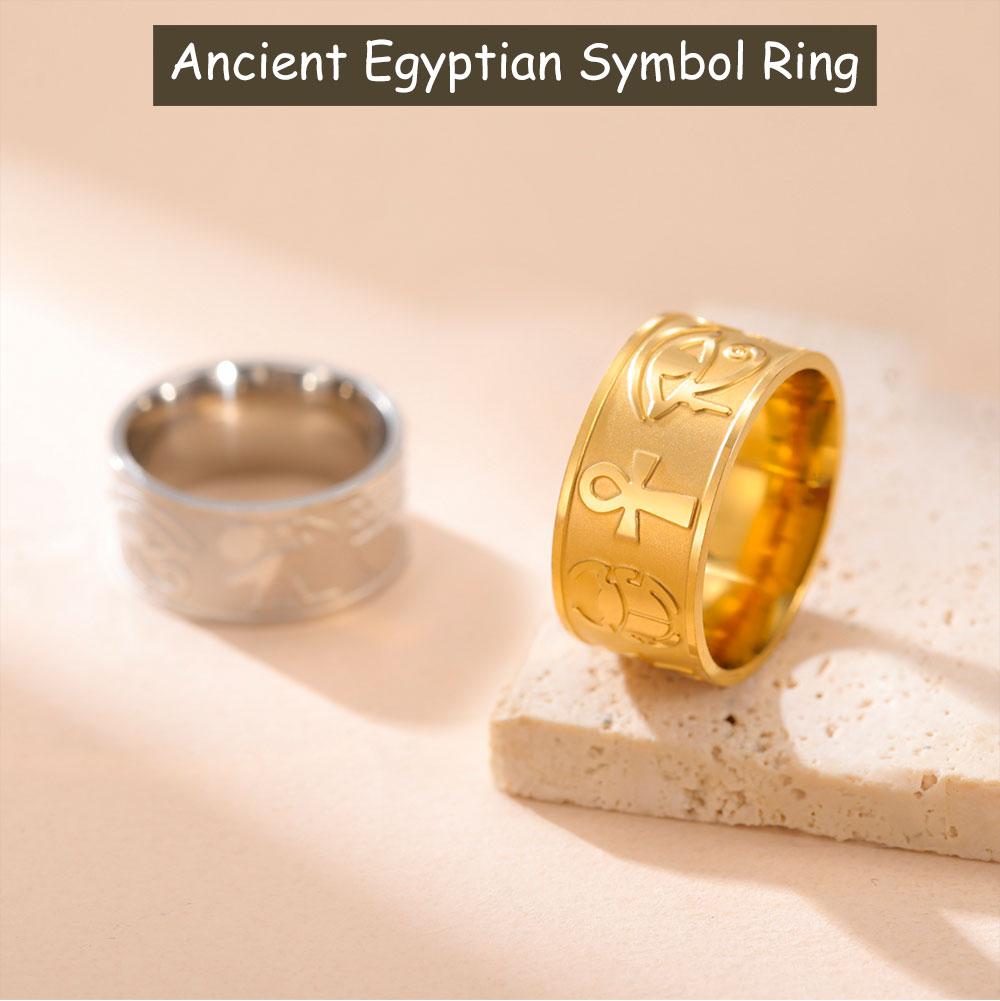 Cazador Vintage Auge des Horus Ankh Kreuz Ring Altes Ägypten Symbol Fingerringe Edelstahl Amulett Schmuck Geschenk für Frauen Männer