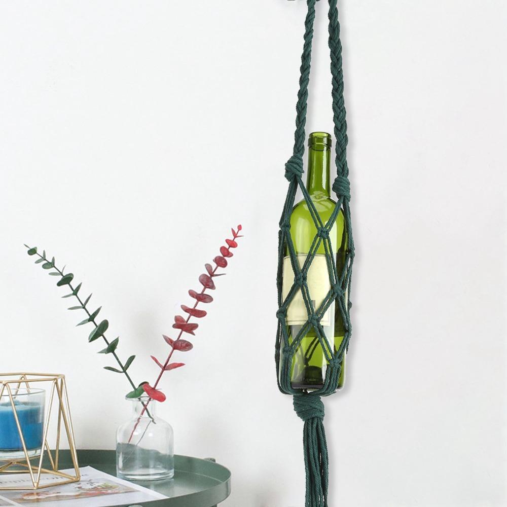 Bohemian Stijl Fles Opbergtas Katoon Touw Waterfles Drager Wandelactiviteit