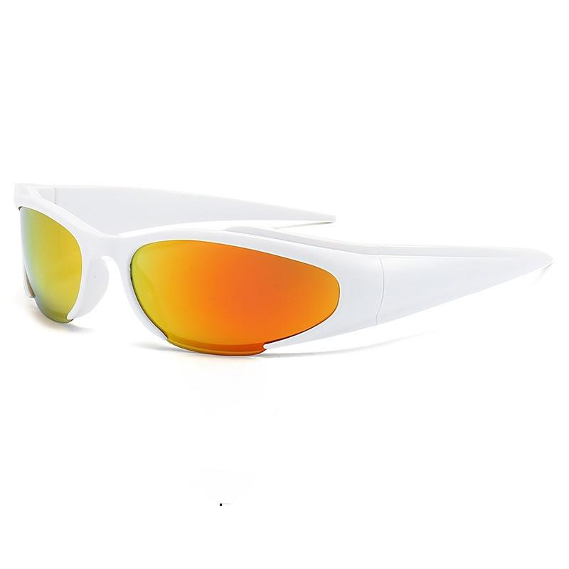 2023 Unici UV400 Logo Personalizzato Sportivi Alla Moda Occhiali da Sole Occhio di Gatto Sportivi Equitazione Y2k Avvolgenti Occhiali da Sole