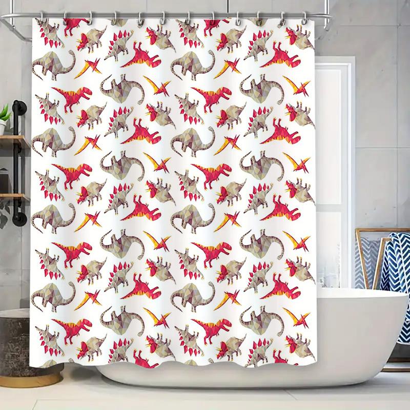 

Bathroom Shower Curtain Dinosaur Pattern Tropical Rainforest Jungle Animal Nature Decor Waterproof Fabric Home Decor W60H190(CM)-1 Pcs