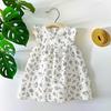 Girl Summer Dress Cotton Blend Floral Princess A Line Outfit For Toddler Girls