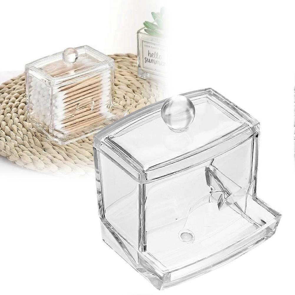 Ming Acrylic Cotton Swab Box Makeup Cotton Storage Box Desktop Sample Storage Box Transparent Makeup Cotton Box