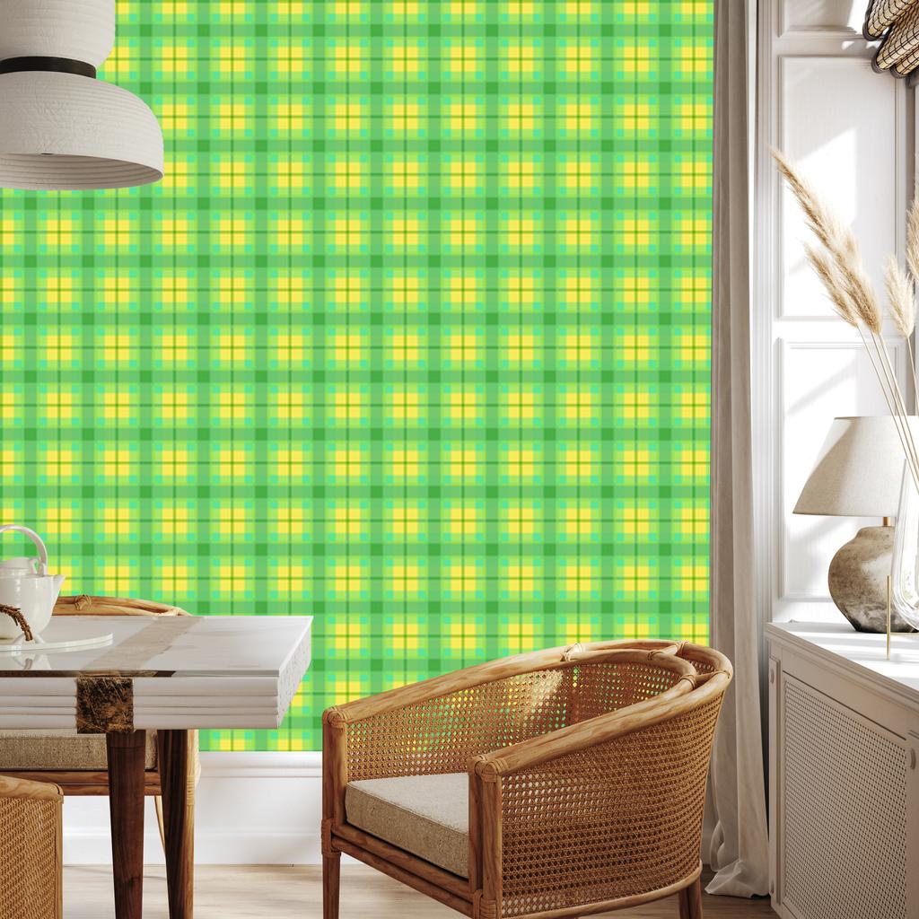 Candy Check Wallpaper Green and Lime for Living Room and Bedroom 50x1000