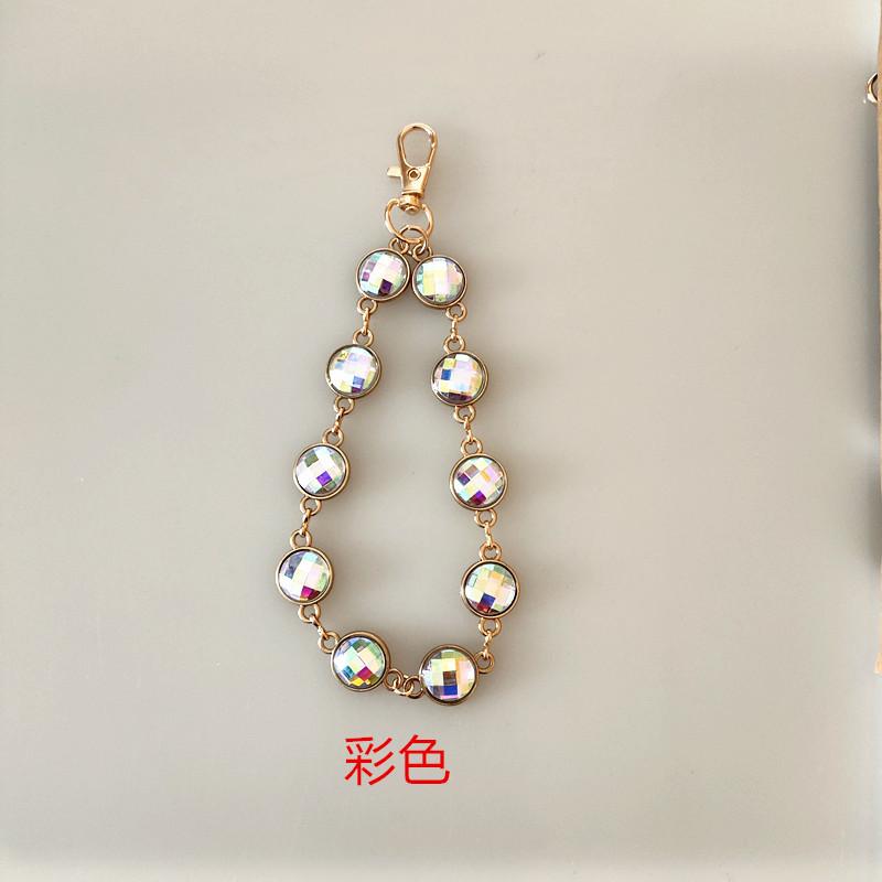 Rhinestone Decorated Alloy Beaded Neck Hanging Mobile Phone Chain Accessory For Women