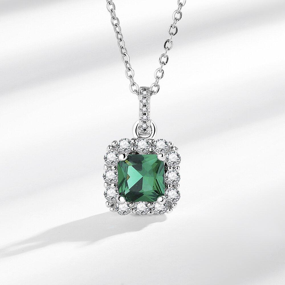 Emerald Small Sugar Zirconia Necklace Earrings Ring Female Bride Wedding Set Decorations