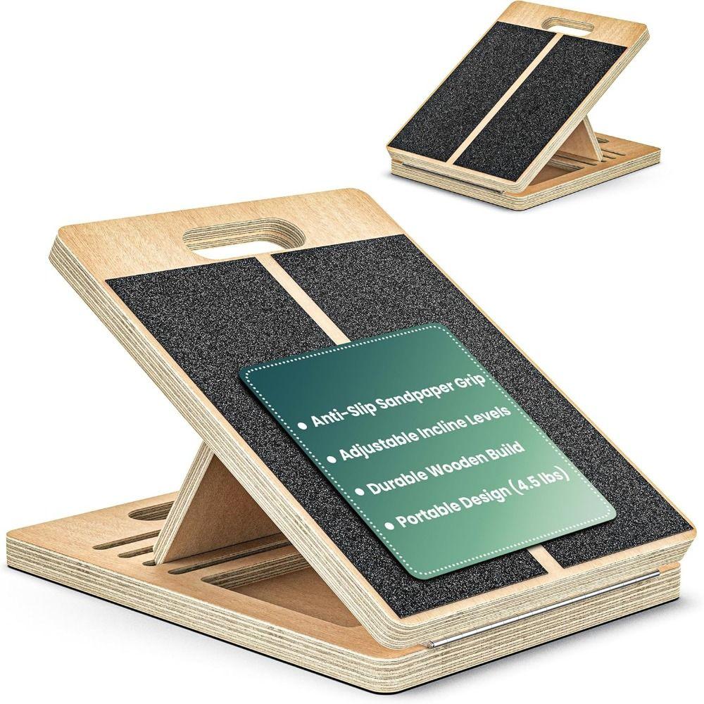 Folding Balancing Fitness Pedal Portable Wooden Slant Board  Strength Training