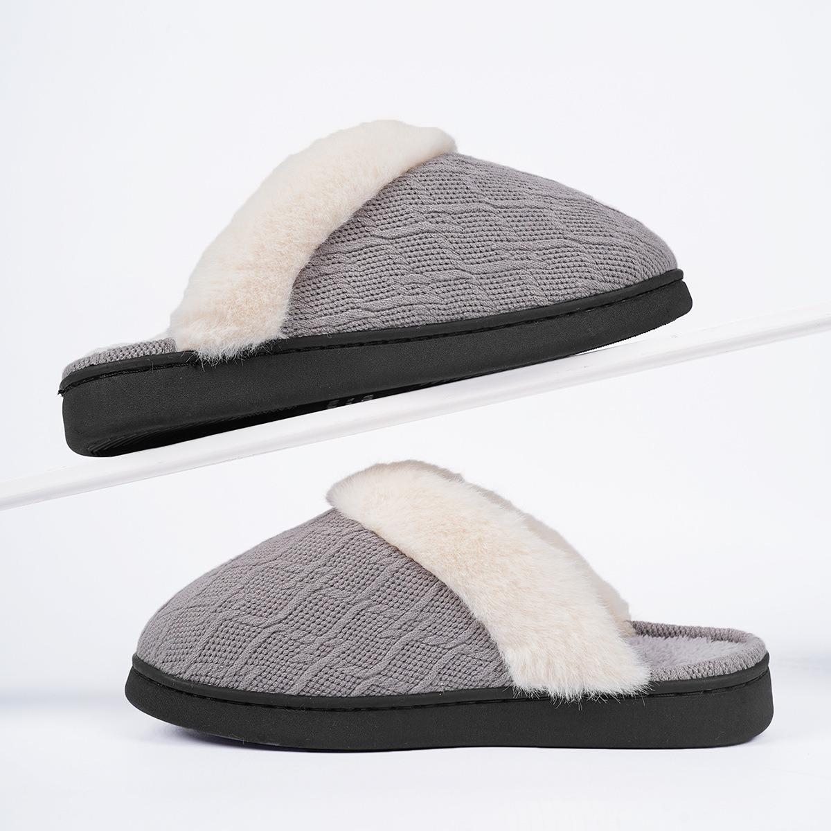 Fashion 2024 Winter plush slippers home non-slip warm cotton slippers plush thick-soled — фото 5