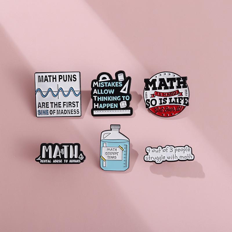 Versatile Alloy Brooch With Geometric Shapes And English Letters For Casual And Use Gift