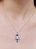 1pc Creative Exquisite Owl Pendant Necklace, Crystal Heart & Sea Star Decorated Necklace For Women