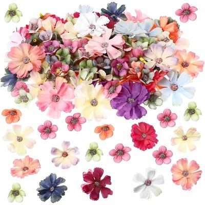 20/50Pcs Artificial Flowers Heads Silk Fake Flowers for Home Room Decor Wedding Decoration DIY Scrapbook Craft Gifts Accessories