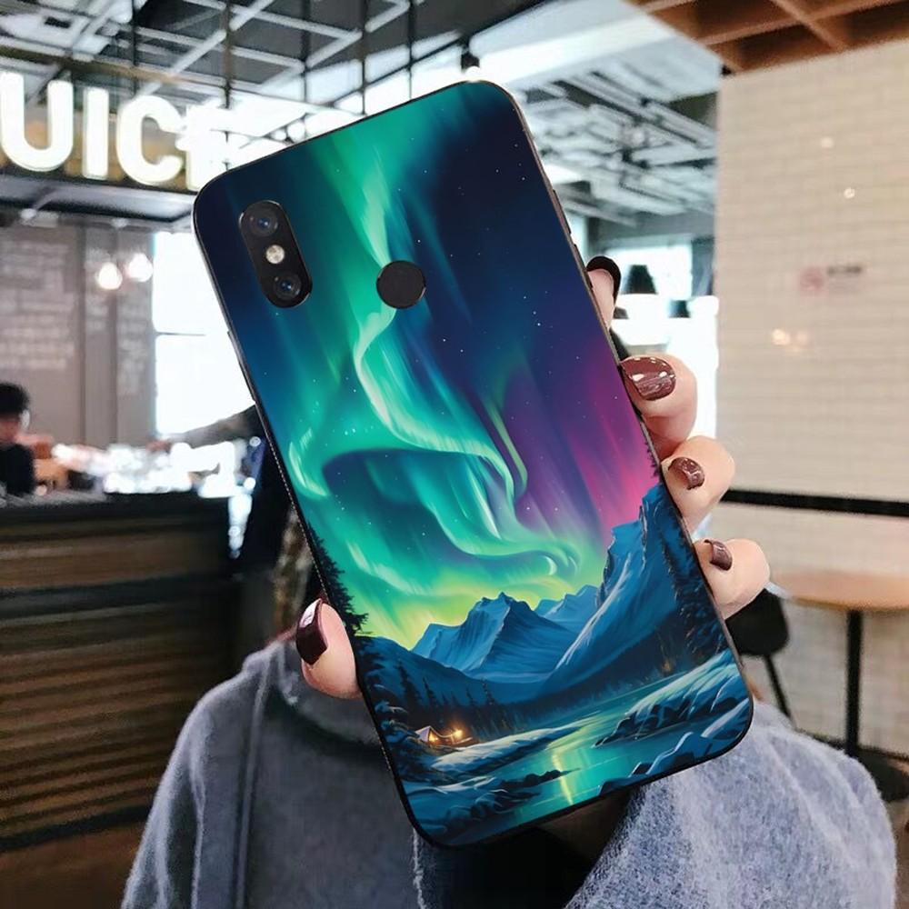 Beautiful Northern Lights Phone Case For Xiaomi Mi 5X 8 9 10 11 12 Lite Pro 10T PocoX3pro PocoM3 Note 10 Pro Lite