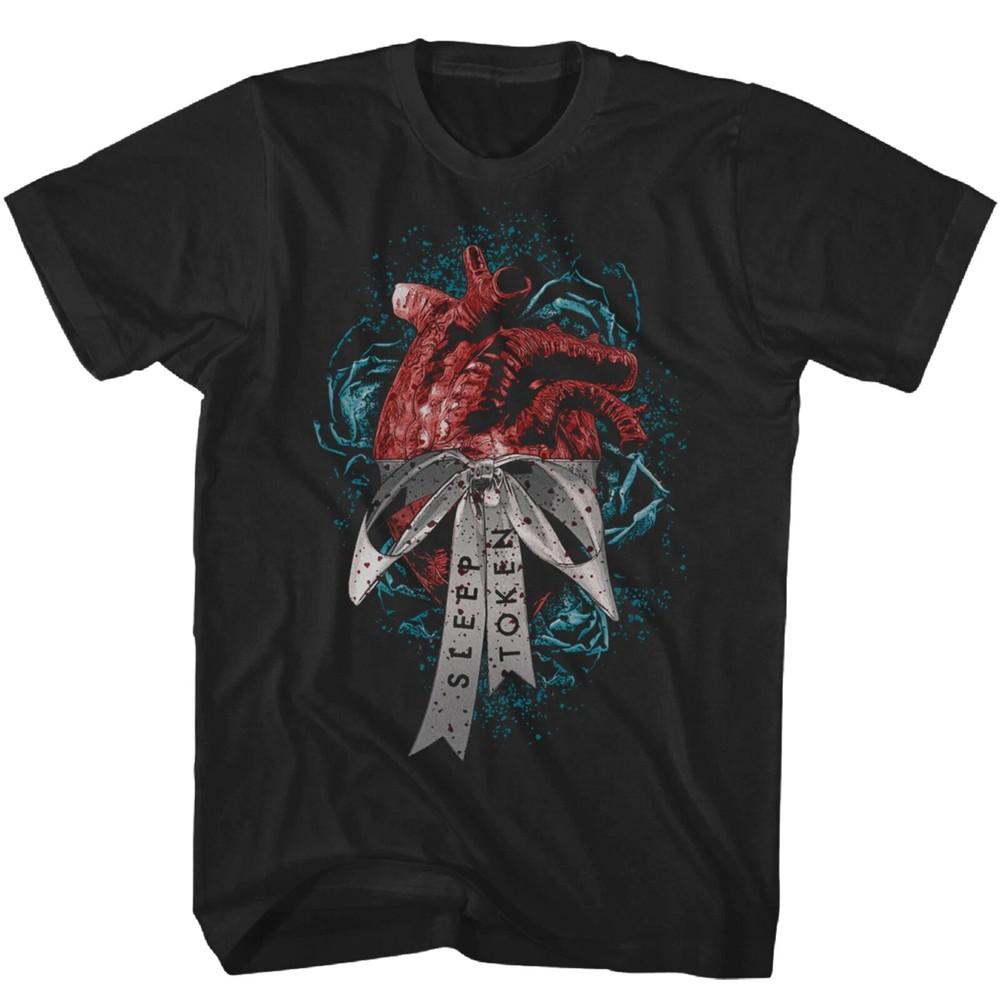 

Love Heart Ribbon T Shirt Mens Rock and Roll Music Band Tee Unisex T-Shirt XXXL