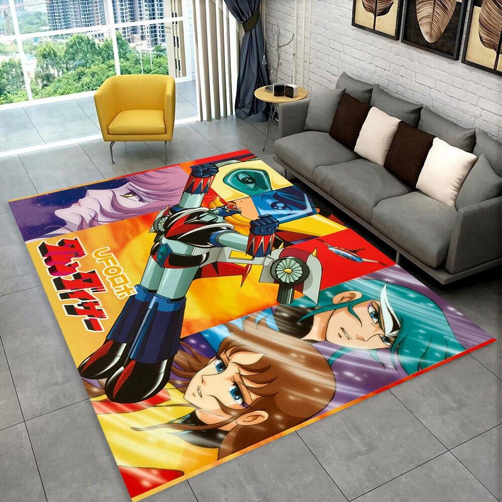 UFO Robot Grendizer Anime Cartoon Area Rug,Carpet for Home Living Room Bedroom Sofa Doormat Decor,kid Play Non-slip Floor Mat 3D