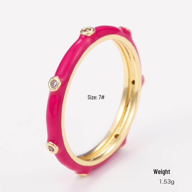 Ensemble de Bagues Kenjie Émail Cuivre Zircon – Couleurs Macaron Femme SS2023