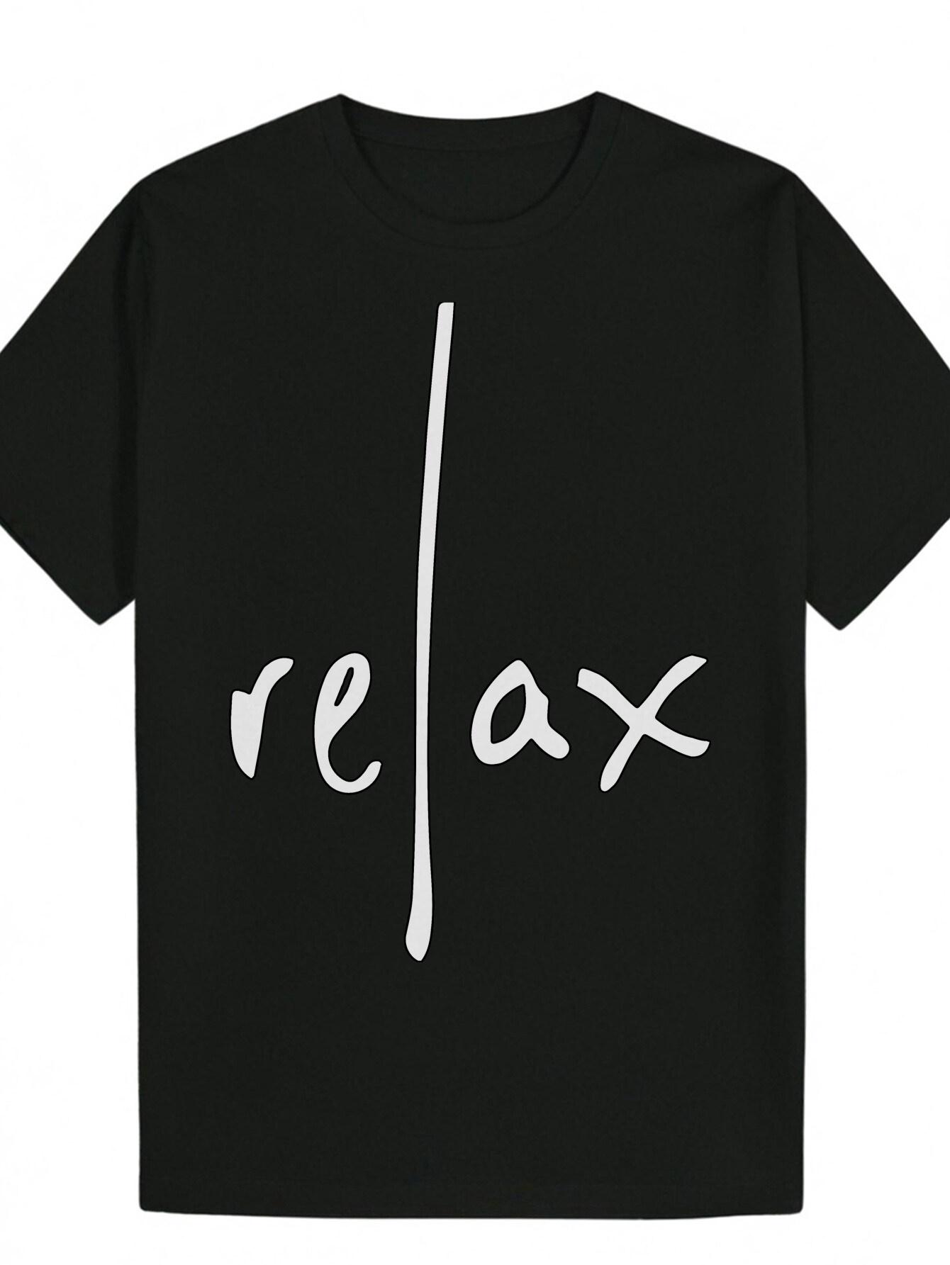 Crew Neck T-shirt -  Relax  Letter Print S