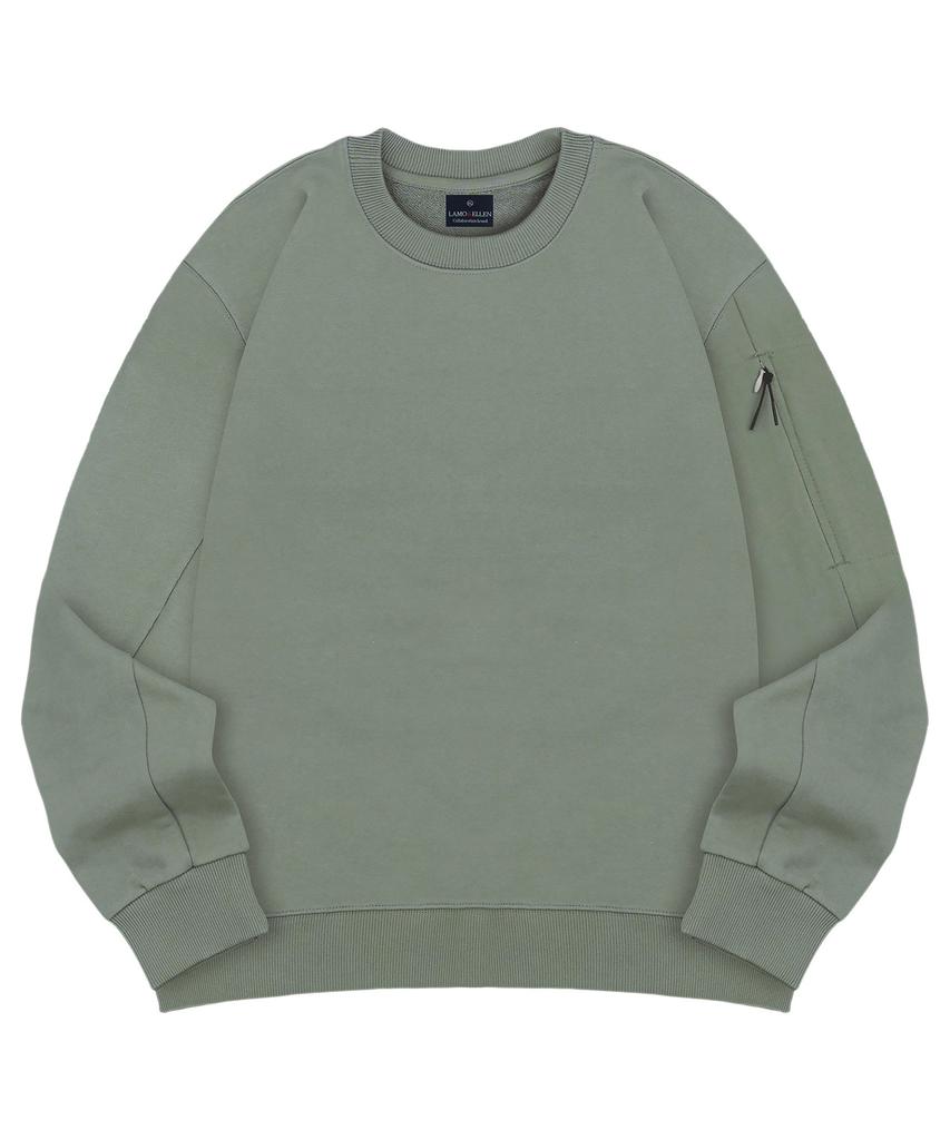 Ellamo Terry Basic Lz-001 Plain Oversized Sweatshirt With Sleeve Point Zipper