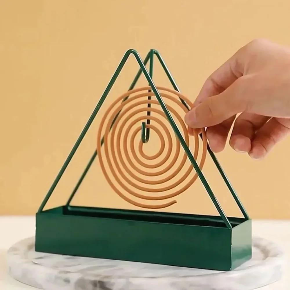 New 12×4×15cm Triangle Iron Mosquito Coil Tray Mosquito Repellent Incenses Rack Plate Summer Home Outdoor Camping Accessories &*