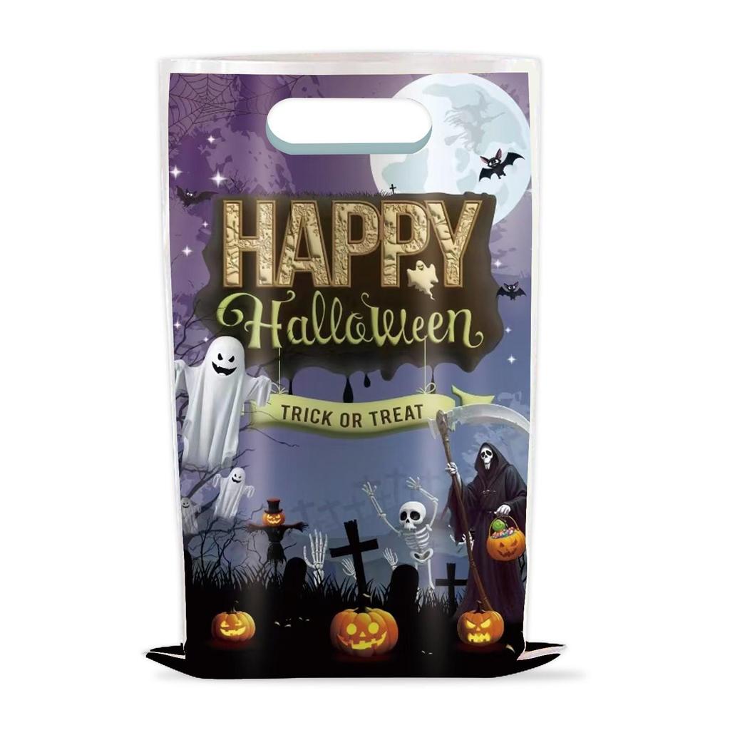 Ghostly Halloween Gift Bags - Skull Trick-or-Treat Party Decorations