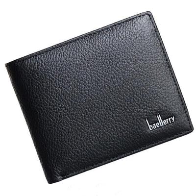 Genuine Leather Short Style Mens Card Holder Wallet Business Cow Leather Purse Money Bags GZW