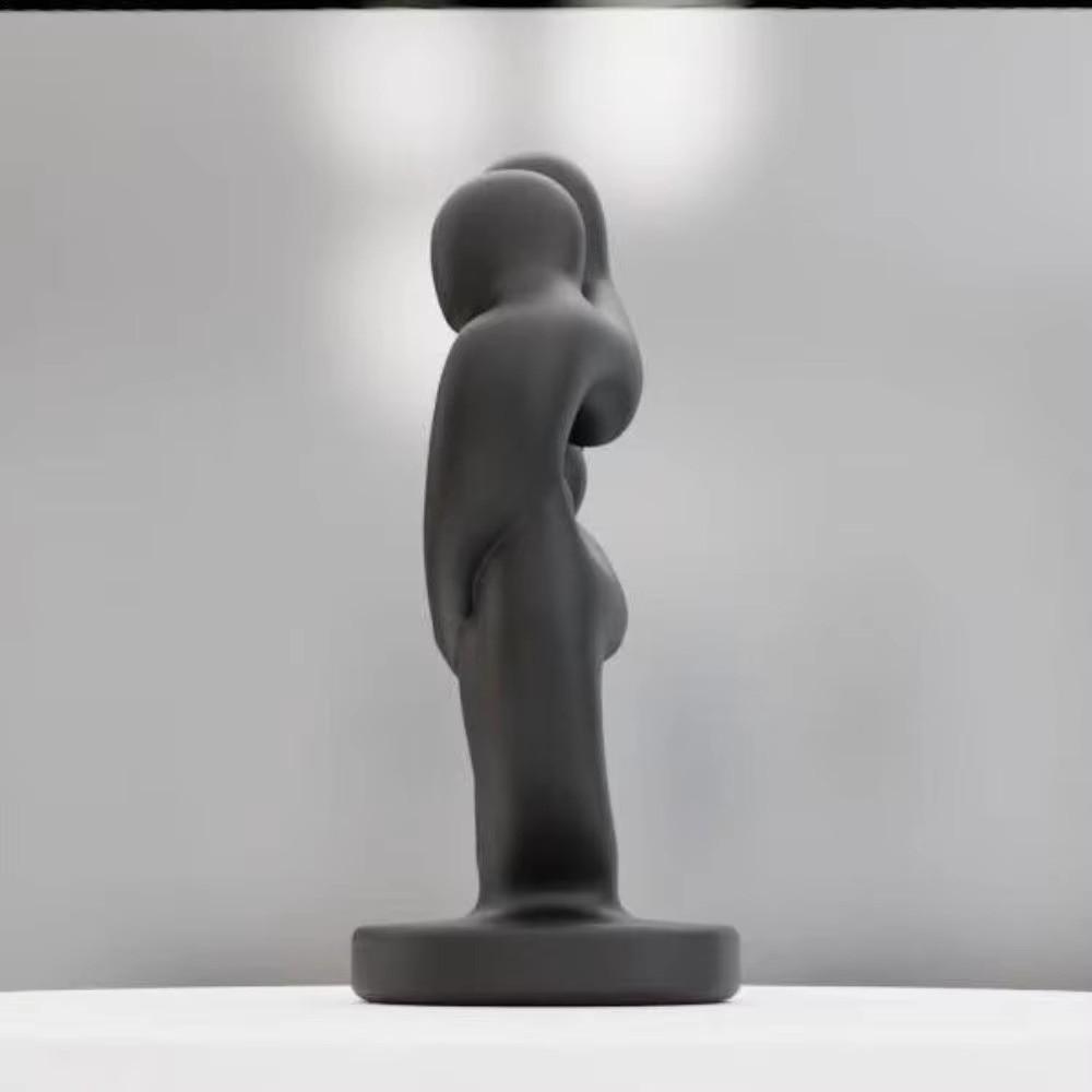 Modern Abstract Sculpture Heart Shape Parent Child Statue Gifts Family Love Figurine