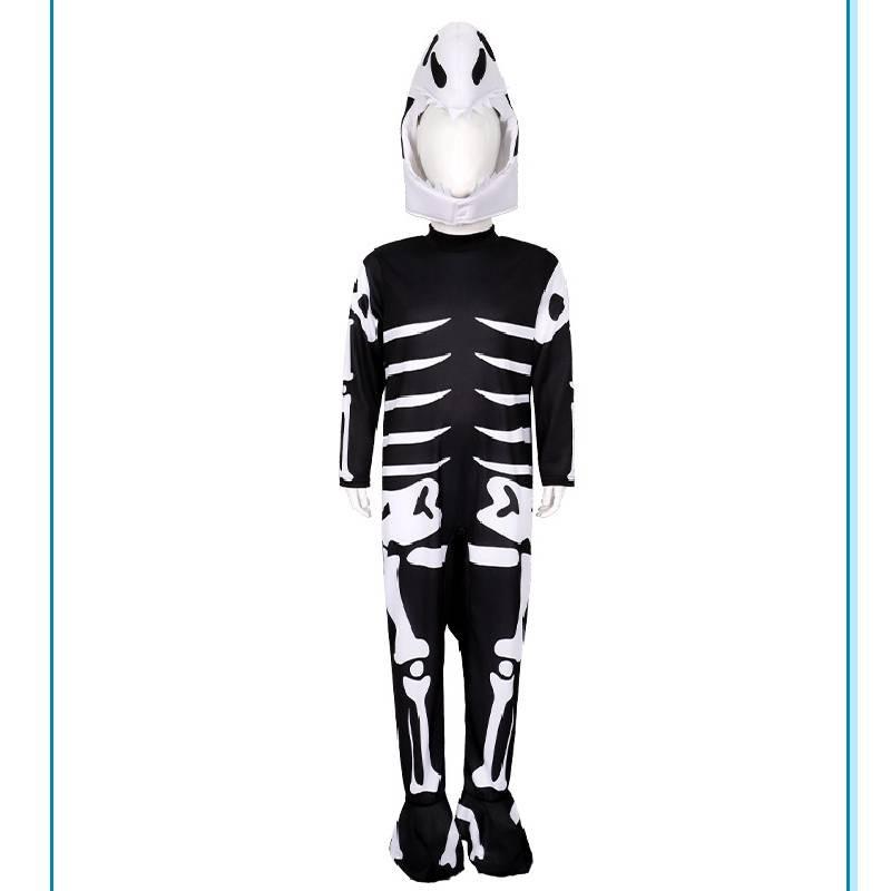 Halloween Skull Dinosaur Cosplay Costume For Kids With Polyester Fabric For Stage Performance
