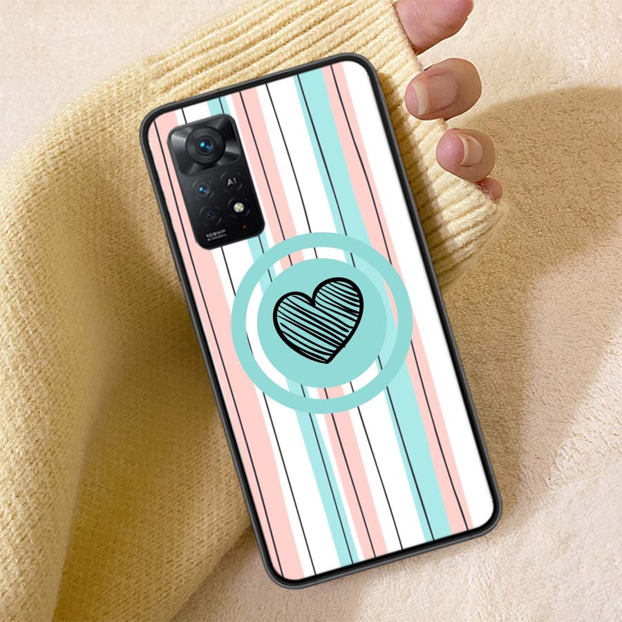 Rainbow Gradient Love Phone Case For Redmi Note 13 14 15 Pro Plus 12 13C 12C 15C 9 10 10C 9T 9C 9A TPU Soft Cover Clear Cell Cas