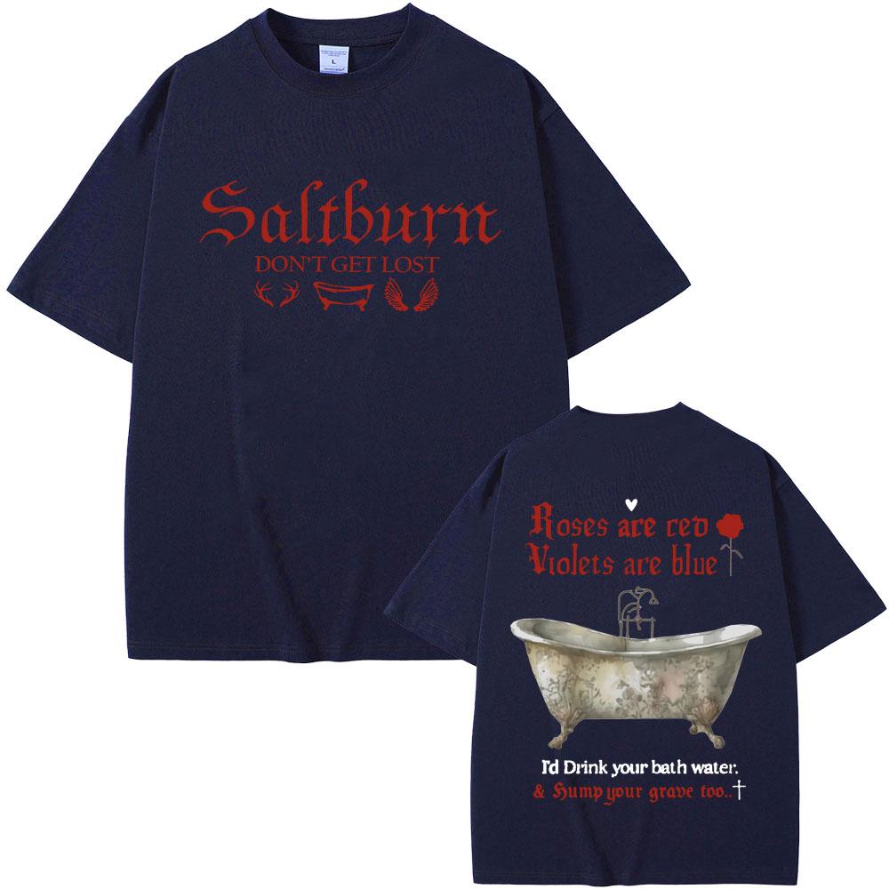 Movie Saltburn Don't Get Lost Graphic T-shirts Unisex Unisex Cotton Oversized T Shirt Unisex's Fashion Vintage Tshirt Trend Streetwear