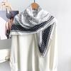 1116 New Camellia Print Silk Scarf, Summer Thin High-End Korean Fashion Chest Wrap Square Scarf and Headscarf Decoration