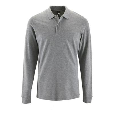 Mens Perfect Melange Pique Long-Sleeved Polo Shirt