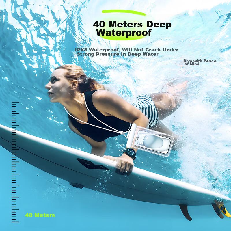 VENIDER Waterproof Phone Case, Touchscreen Compatible, Waterproof Pouch, Swimming And Rafting Strap, Neck Strap Phone Bag, Rainproof Case