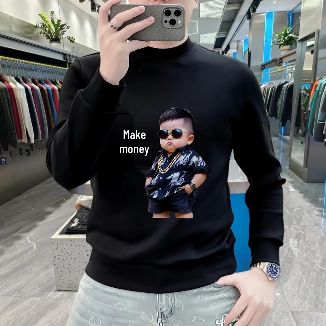 Men s European Slimming Hoodie Thickened Printed Long-Sleeve for AutumnWinter M 1890₽