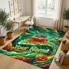 Cat Theme Crystal Velvet Rug Personalized Custom Name Text Soft Floor Mat Home Decor