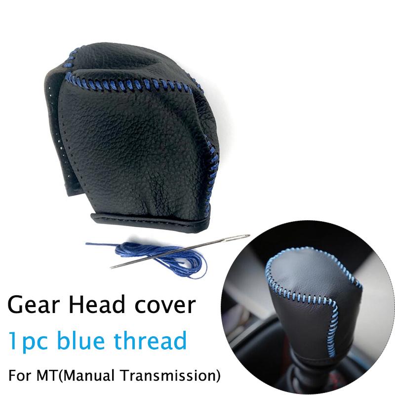 

Car styling Leather Handbrake Cover for Chevrolet Cruze Malibu Captiva Matiz Orlando Spark TRAX Aveo Sonic Lova Sail MT 1pc Blue thread